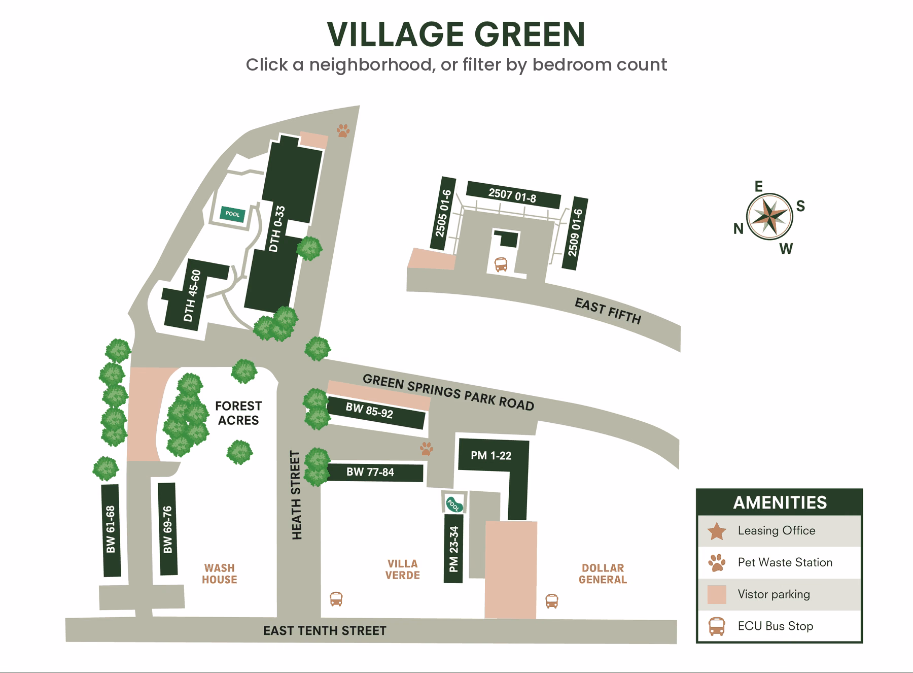 Village Green site map